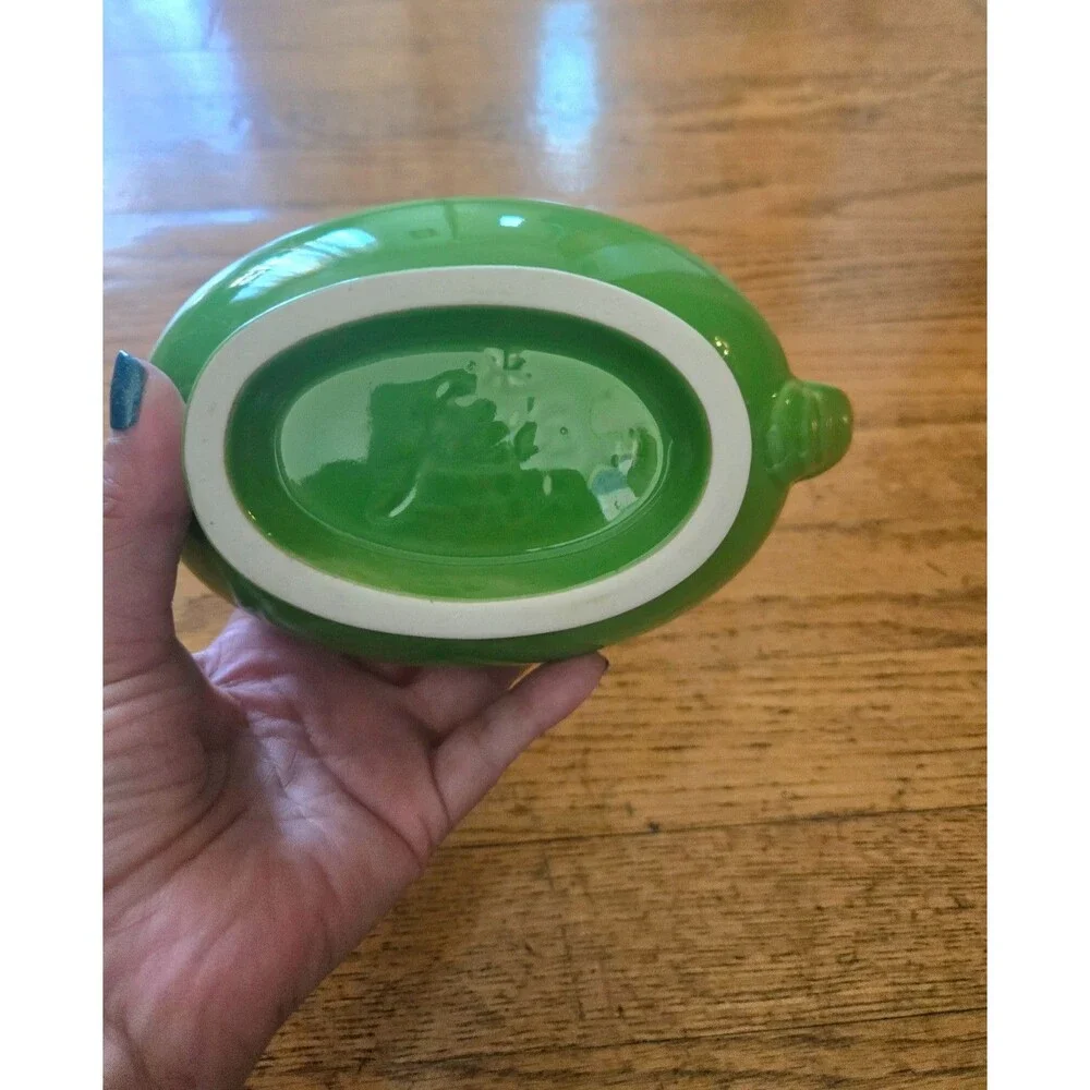 Vintage Homer Laughlin Fiesta Sauce Boat Pitcher Green Gravy Bowl Made in USA